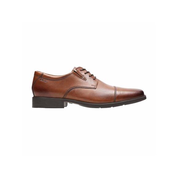 NWT Clarks Men's Tilden Cap Oxford Shoe Dark Tan Leather 13 M